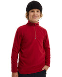 BOYS MICROFLEECE 1/4 ZIP - RIO RED