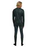 MENS CREW NECK TOP - EMERALD GRUNGE