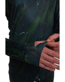 MENS CREW NECK TOP - EMERALD GRUNGE